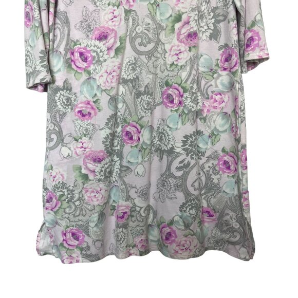 Vintage Miss Elaine Floral Nightgown Womens Medium Pockets Warm - Picture 4 of 10